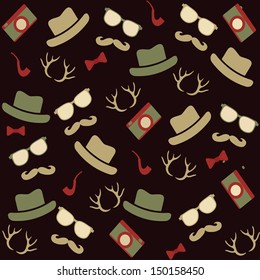 background with hipster icons