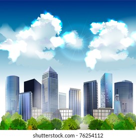 background with hi-rise buildings