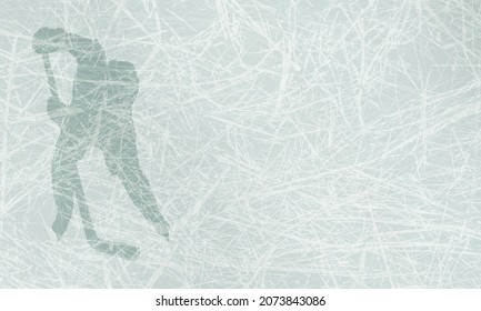 Hintergrund mit einem Hockeyspieler auf blauem Eis. Sportgrafik.