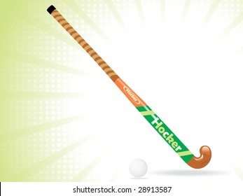 background with hockey stick and ball, vector illustration