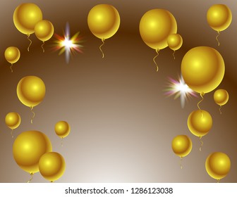 Background holiday balls gold