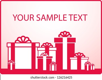 background with holiday gift for wedding and sample text