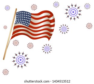 Background for the holiday of July 4 with the flag. US patriotic symbol.