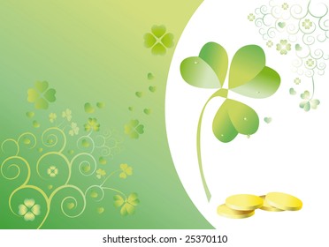 background to the holiday st patrick's day with the leaves of clover