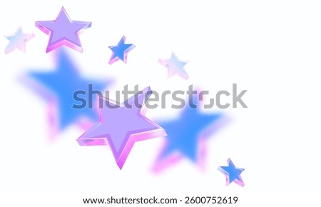 Background with holographic stars and a blur effect. 3D vector illustration