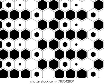 Background of honeycomb big and small comb black line