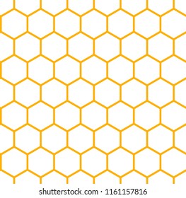 Background of honeycomb. Orange line