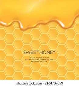 Background with honeycombs and honey. Graphic concept for your design