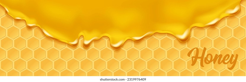 Background with honeycombs and honey. Graphic concept for your design