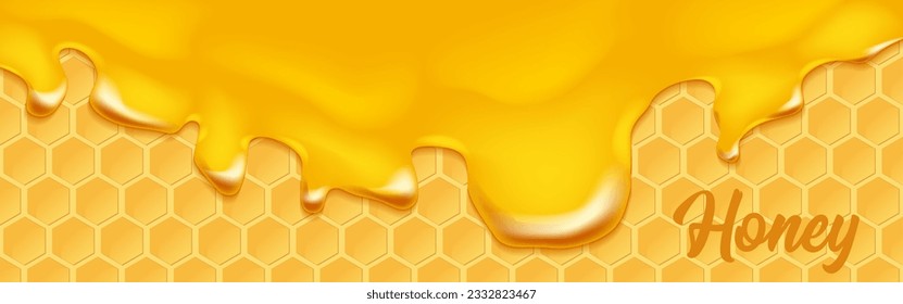 Background with honeycombs and honey. Graphic concept for your design