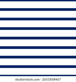 Hintergrund mit horizontalen blauen und weißen Streifen. Nahtloses und sich wiederholendes Muster. Glatte, gerade Streifen. Vektorgrafik.