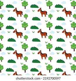 background with horse face hand drawn lettering inscription, cute horse character isolated on white. Cartoon animals vector illustration. Typography design of a funny children's t-shirt
