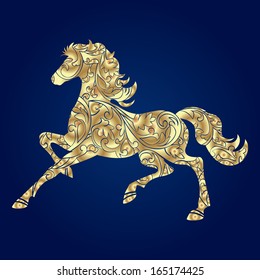 Background with horse silhouette vector illustration