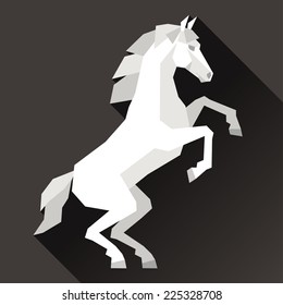 Background with horse standing in flat style.
