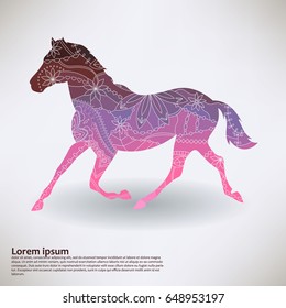 Background with horse transition colors vector