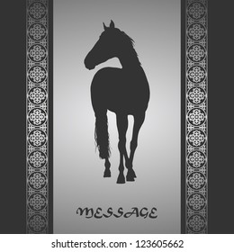 Background with horse vector illustration