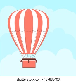 Background with hot air balloon Vector illustration.