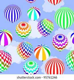 Background with hot air balloons