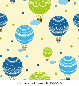 Background with hot air balloons, Vector illustration of colorful hot air balloons