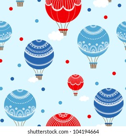 Background with hot air balloons, Vector illustration of colorful hot air balloons