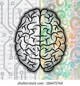 Background with human brain different parts. eps10