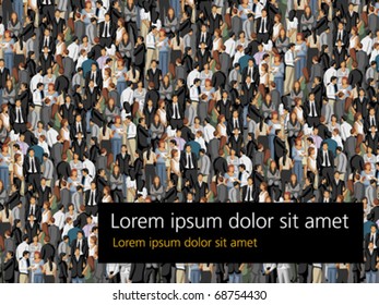 Background with hundreds of business people