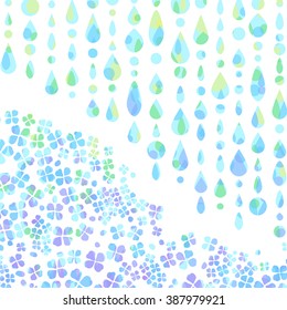 Background of hydrangea and rainy day