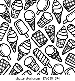 Background ice cream set. Collection icon ice cream. Vector