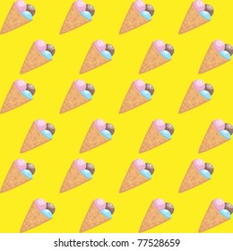 Background of ice cream. Vector pattern.