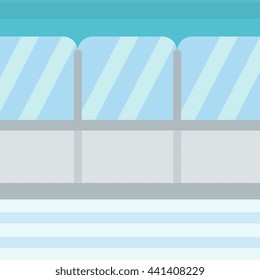 Background of ice hockey stadium with boards and glass vector flat design illustration. Square layout.