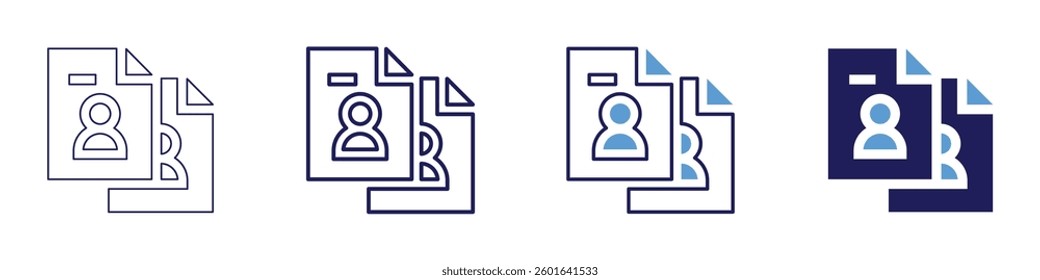 Background check​ icon in 4 different styles. Thin Line, Line, Bold Line, Duotone. Duotone style. Editable stroke.