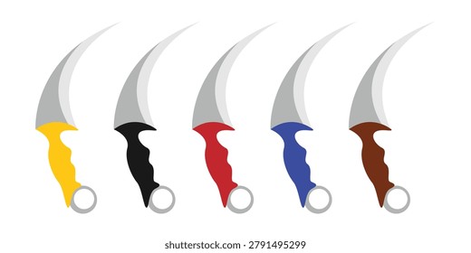 Background icon design for the karambit weapon. The karambit is a traditional weapon of the Minangkabau people of West Sumatra