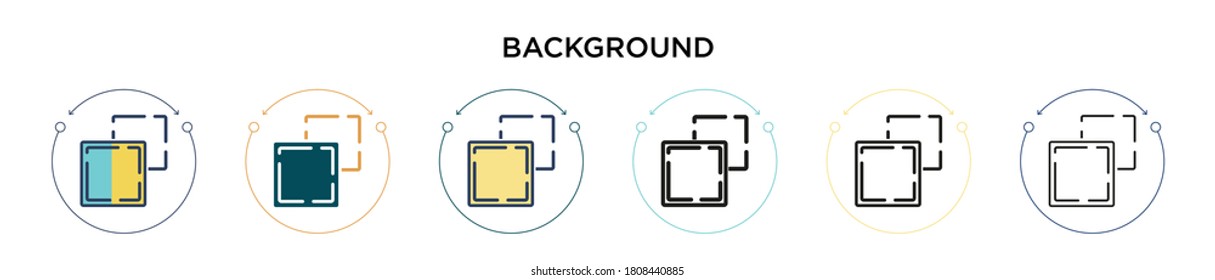 Icono de fondo en el estilo relleno, delgado, contorno y trazo. Ilustración vectorial de dos iconos vectoriales de color y negro se pueden utilizar para móviles, ui, web