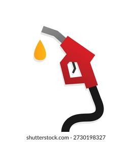 Ícone de fundo de um bocal de bomba de combustível com uma gota de gasolina. Posto de gasolina. Indústria petrolífera