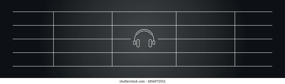 the background icon of headphones on the notes