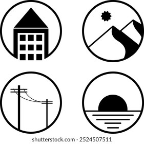 Background Icon Illustration with circle style line vector art for Logo, Brand, Company or illustration animation design
