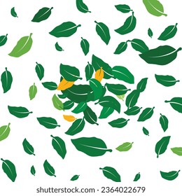 icono de fondo de hojas dispersas diseño de ilustración vectorial