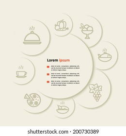 Background with icons - the menu. A vector. 