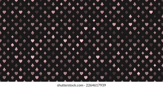 Background with icons of playings cards Gambling pattern illustration