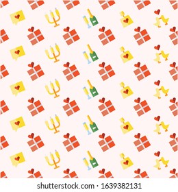 Background of icons for valentine for adults, vector illustration