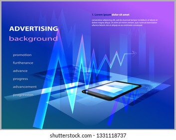 Background to illustrate promotion and advertising, progress, success, motivation