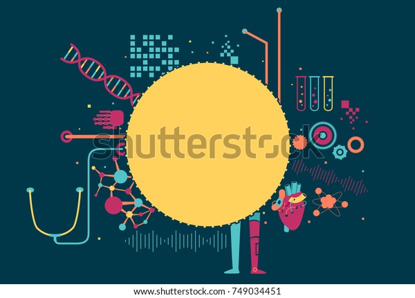 Background Illustration of an Abstract Frame with\
Biomedical Engineering\
Design