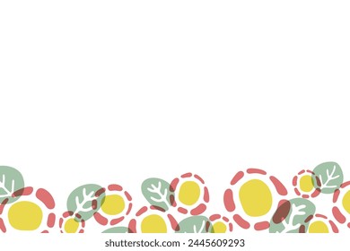 Background Illustration of Abstract Red Flowers in a Row