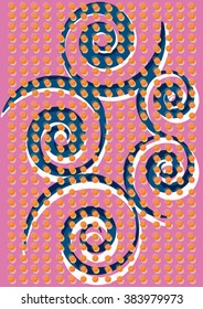 Background illustration abstract wallpaper simple design with spirals and circles, decorative, geometric