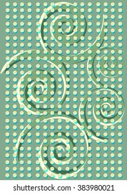 Background illustration abstract wallpaper simple design with spirals and circles, decorative, geometric