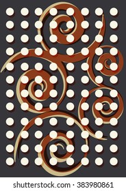 Background illustration abstract wallpaper simple design with spirals and circles, decorative, geometric