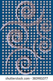 Background illustration abstract wallpaper simple design with spirals and circles, decorative, geometric