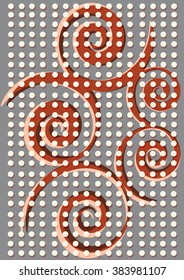 Background illustration abstract wallpaper simple design with spirals and circles, decorative, geometric