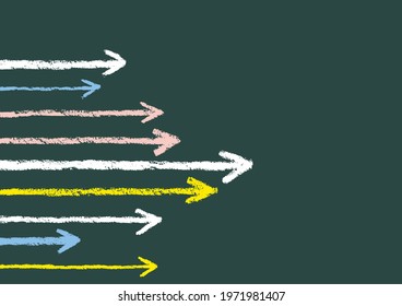 A background illustration of an arrow extending horizontally, similar to the one written on the chalkboard. vector.