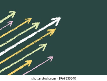 Background illustration of arrow extending up, like written on a blackboard. vector.